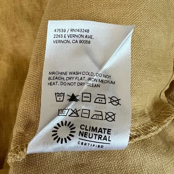 Reformation Women’s Kerrigan Linen Tank Dress in Tuscan Sun Mustard Yellow Sz 0 - Picture 10 of 12